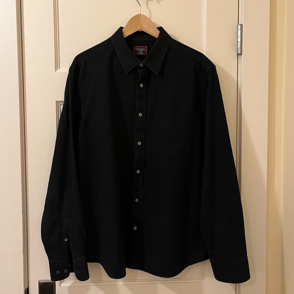UNTUCKit Flannel Sherwood Men's Button Down Shirt XL Black
